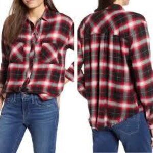 Rails Red Leo Carmine Plaid Button Down Shirt Size M